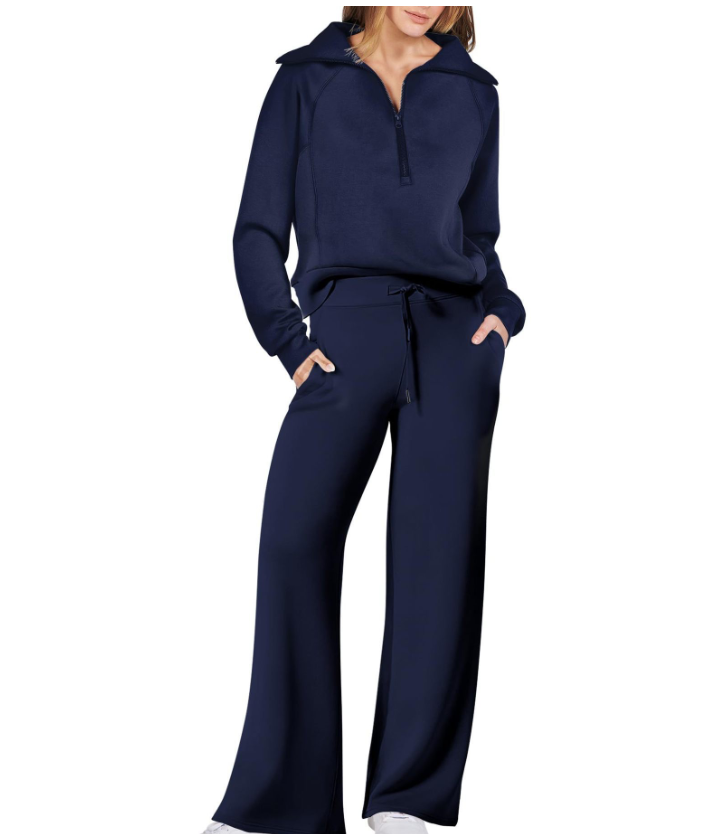 Chic Half-Zip Two-Piece Jogging Set Fall