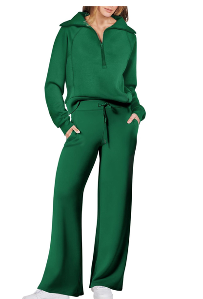 Chic Half-Zip Two-Piece Jogging Set Fall