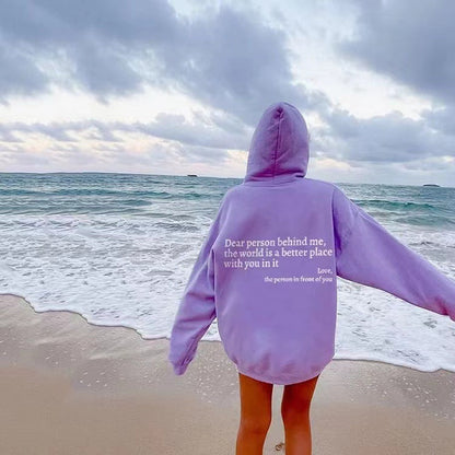 Casual Graphic Print Pullover Hoodie Women